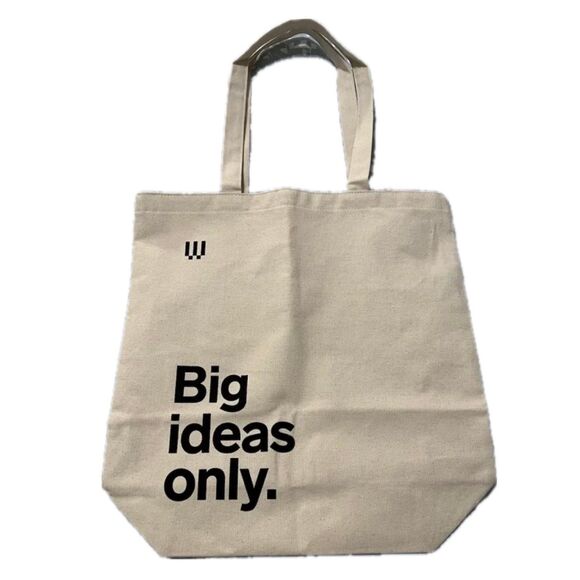 Wired NWOT Magazine Manhattan 'Big Ideas Only' Novelty Natural Canvas Tote Bag - Picture 1 of 4